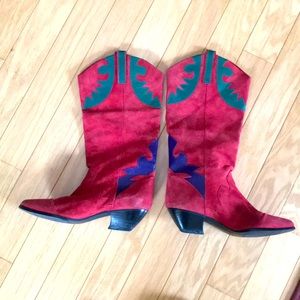 9 West vintage red leather boots